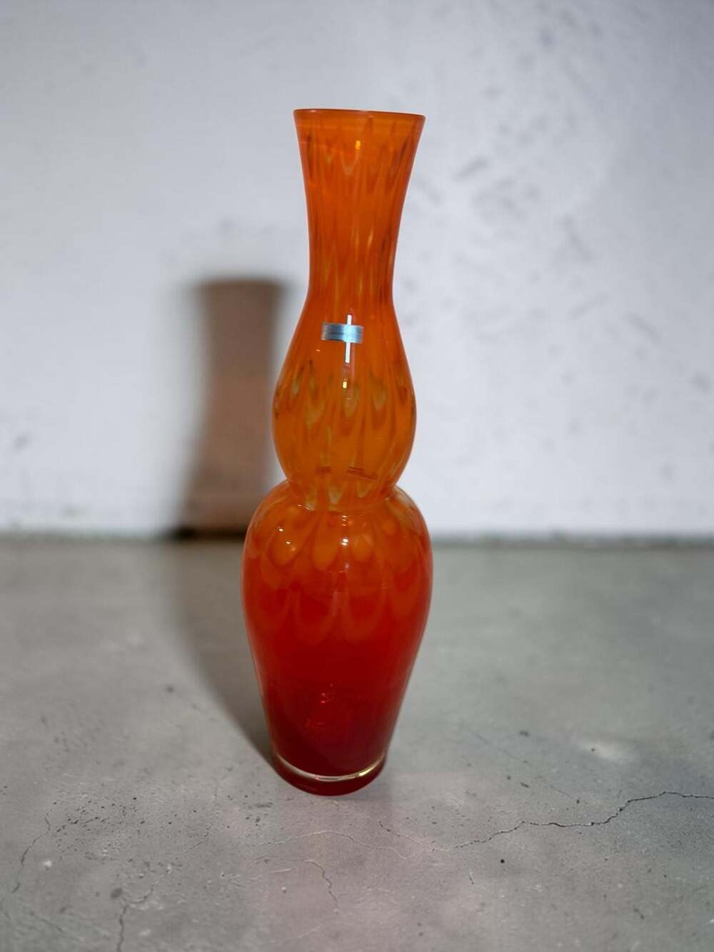 Waterford Crystal Evolution Red Amber 20" Art Glass Vase